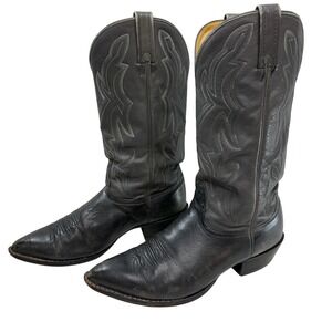 Nocona Western Cowboy Boots Mens Size 10 EE 2 Tone Gray Leather Pointed Toe USA